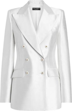 Dolce & Gabbana Blazer in seta elasticizzata - Bianco