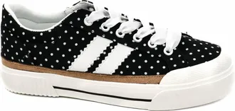 Corkys Footwear Womens Thats Her Polka Dot Sneaker In Black/white