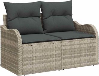 vidaXL Conjunto De Sof&aacute; De Jard&iacute;n 11 Pcs Gris Claro Polirat&aacute;n Vidaxl