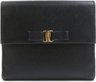 Ferragamo Pre-owned Wallets, female, Black, Size: ONE SIZE Pre-owned Leather Wallet