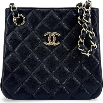 Chanel Black Grained Calfskin Mini Bucket Bag (Authentic Pre-Loved)