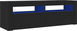 vidaXL Mueble De Tv Con Luces Led Negro 120x35x40 Cm Vidaxl