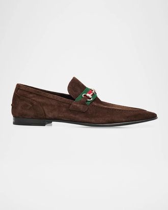 Gucci Men & apos;s Como Suede Web Bit Loafers