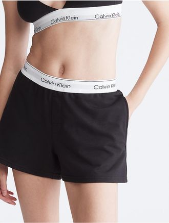 Calvin Klein Womens Icon Cotton Modal Lounge Sleep Shorts - Black - XS