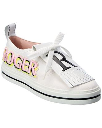 Roger Vivier Call Me Vivier Patch Canvas & Leather Sneaker
