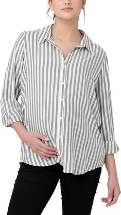 Ripe Lou Stripe Shirt in Black/white at Nordstrom, Size X-Small L Au