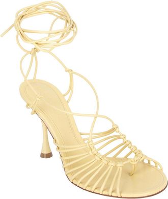 Bottega Veneta Womens Lambskin Leather Dot Leather Sandal (Authentic Pre-Loved)