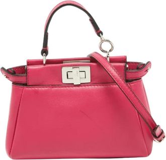 Fendi Pre-owned Leather fendi-bags - Dames - Vintage Schoudertas - Roze - ONE Size - Vintage