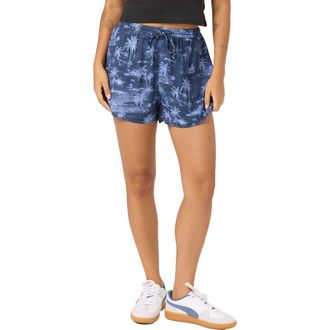 O'Neill Millie Tropical Scene Shorts in Nightshadow Blue at Nordstrom, Size Xx-Large