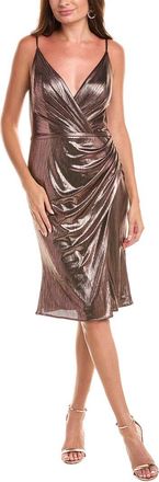 Rene Ruiz Metallic Ruched Cocktail Dress