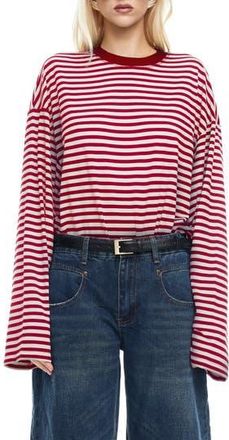 Lioness Bloom Stripe Top in Wine Stripe at Nordstrom Rack, Size Large