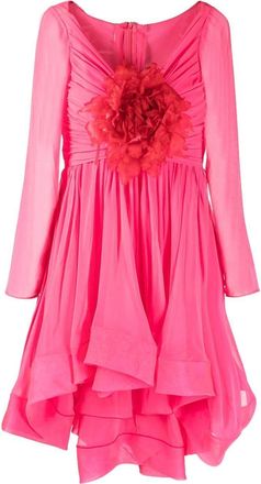 Giambattista Valli ruched high-low dress - women - Fabric - 38 - Pink