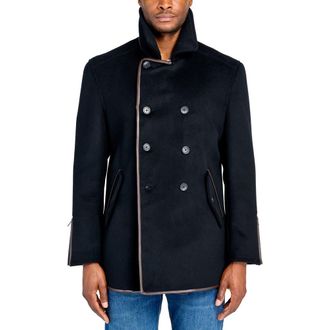 W.R.K Bern Wool Blend Peacoat in Black at Nordstrom, Size Xx-Large