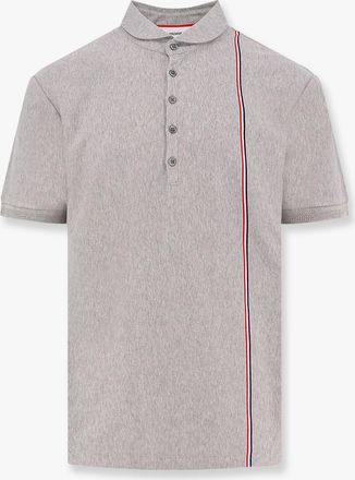 Thom Browne Cotton jersey polo shirt with iconic stripes - THOM BROWNE - gender_Man