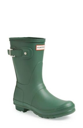 Hunter Original Short Waterproof Rain Boot in Green/green at Nordstrom Rack, Size 7