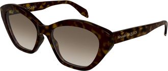 Alexander McQueen AM0355S 002 Womens Sunglasses Tortoiseshell Size 54 - Free RX Lenses - Free RX Lenses