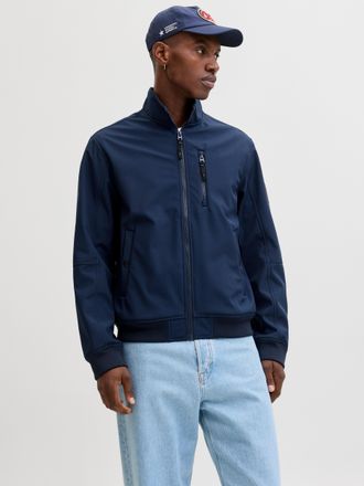Jack & Jones Softshelljacke JACK & JONES JJEPARKER SOFTSHELL BOMBER SN, Herren, Gr. XXL, navy blazer, Web, Obermaterial: 100% Polyester, unifarben, Jacken Softshel