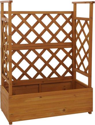 Hhg Maceta Elevada Hhg-655, Jardinera/maceta, Espaldera, Soporte Para Plantas Trepadoras, Enrejado, Madera, Mvg 114 X 85 X 44 Cm, Gris Antracita