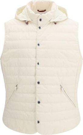 Brunello Cucinelli Beige Polyester Sleveless Mens Jacket