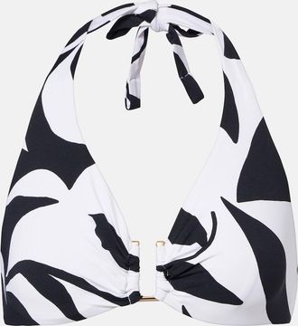 Max Mara Avena floral halterneck bikini top