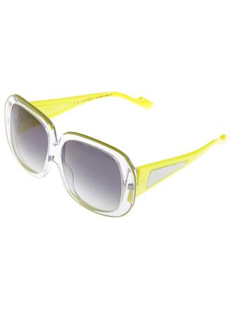 Courrèges oversized sunglasses - Geel
