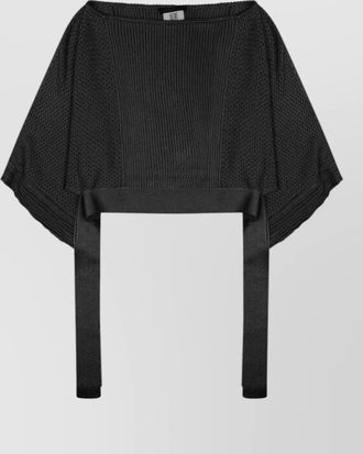 Alberta Ferretti mesh knitted poncho sweater