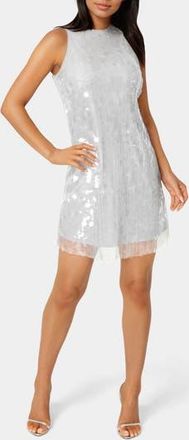 Bebe Paillette Minidress in Silver at Nordstrom Rack, Size X-Large