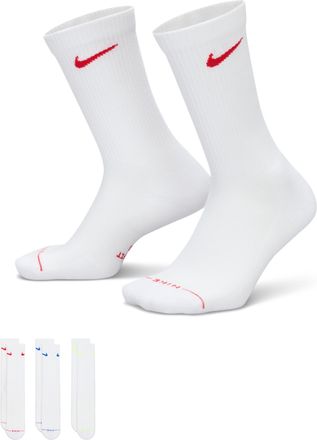 Nike Unisex Everyday Elevated Crew Socks (3 Pairs) in White | HQ4335-906