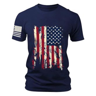 Generic American Flag Shirts for Men Graphic July 4Th America Flag Golf Independence Day Big and Tall Top Short Sleeve Summer Tshirt