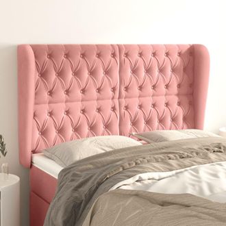 vidaXL Cabecero Con Orejas De Terciopelo Rosa 163x23x118/128 Cm Vidaxl