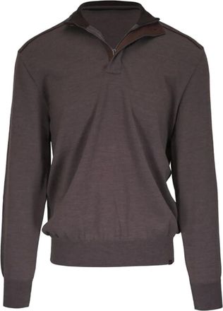 Paul & Shark Maglione a collo alto con zip corta - Marrone