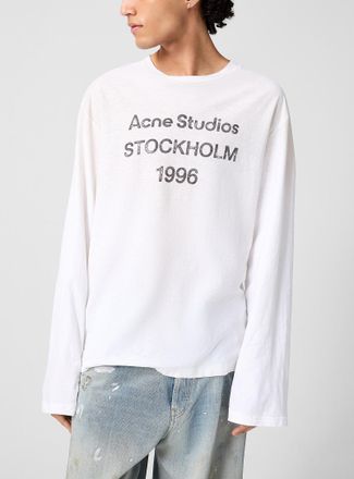 Acne Studios Mens Faded logo long-sleeve T-shirt