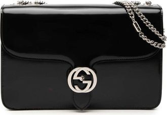 Gucci Pre-owned Gucci Medium Patent Interlocking G Crossbody Unisex EIJO7ERGD1X75US8