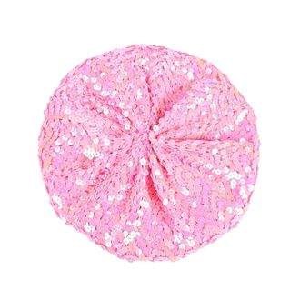 Generic Women Sparkly Sequins Beret Hat 1PC Rave Hippie Accessories 70s Fancy Dress Beret Hat Flash Sequined Headdress Shining BeanieCap Stretch Dancing Cap C