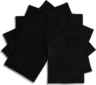Solino Home Linen Cocktail Napkins Set of 12, 6 x 6 Inch for Dining Table, Holiday and Everyday Table Decor - Sonoma in Black at Nordstrom, Size Small