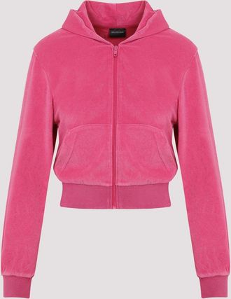 Balenciaga Dark Pink Cotton Tracksuit Jacket-Donna