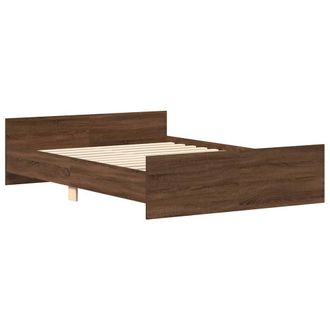 Berkfield Home Durable Bed Frame with Headboard & Footboard Brown Oak 120x190 | Size: Small Double