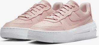Nike Air Force 1 PLT. AF. ORM DJ9946-602 Womens Pink White Leather Shoes HAM188