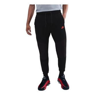 Nike Tech Fleece Joggers Black Bright Crimson IH4303-010