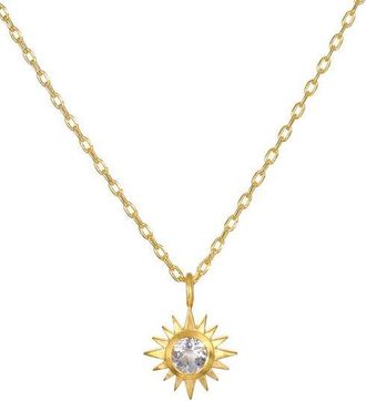 Satya Jewelry Clarity White Topaz Starburst Necklace in Gold at Nordstrom