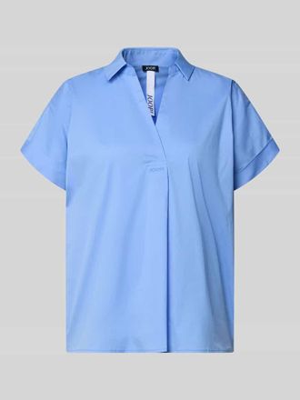 Joop Regular Fit Bluse mit V-Ausschnitt Modell Basilia in Blau, Gr&ouml;&szlig;e 34