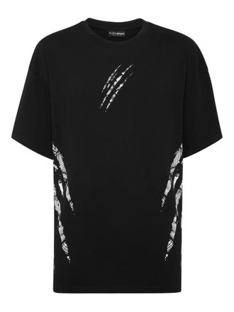 Plein Sport claw-print cotton T-shirt - Black