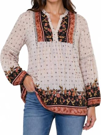 Nostalgia Boho Patterned Tunic In Multi