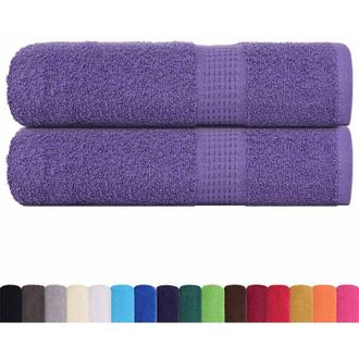vidaXL Toallas De Ba&ntilde;o 2 Uds Morado 100x150 Cm 360 Gsm 100% Algod&oacute;n Vidaxl
