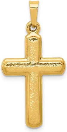 Diamond2Deal 14k Yellow Gold Satin Latin Cross Pendant