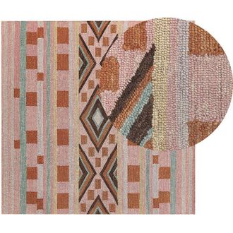 Beliani Beliani - Modern Hand Tufted Wool Rug Geometric Pattern 200 x 200 cm Multicolour Yomra