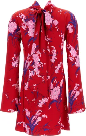 Des_Phemmes Floral Print Mini Dress With Back Bow Detail