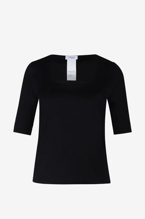 Akris Schmales Kurzarm-T-Shirt aus Jersey mit Carré-Ausschnitt