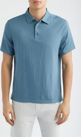 Robert Barakett Brightwood Slub Cotton Polo in Ocean View at Nordstrom, Size Xx-Large