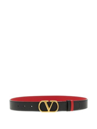Valentino Garavani Black VLogo Reversible Belt